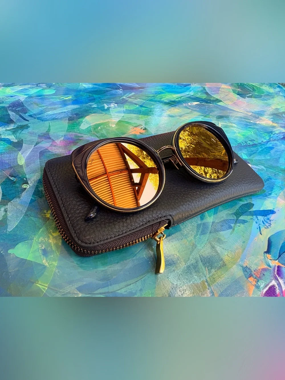 *Rare! Leisure Society Sonora Sunglasses – Navy Blue & 18K Gold